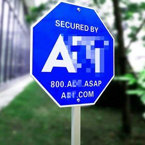 ADT SECURITY SIGN WITH 4 STICKERS